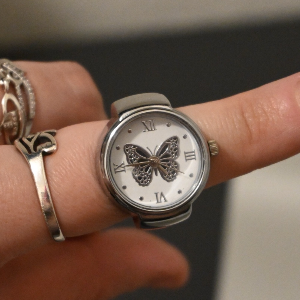 Butterfly watch ring - adjustable size
